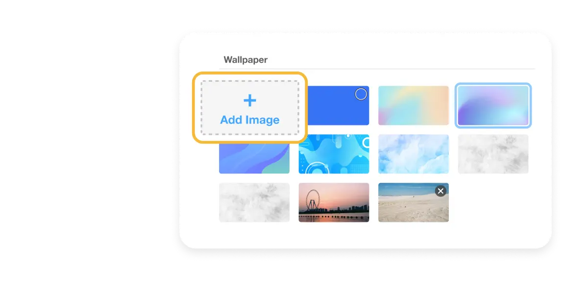 Video Branding with Wallpaper Customization - Interface showing options to choose vibrant branding colors, upload custom images, or select preset designs, ensuring professional video content that reflects your brand's style.